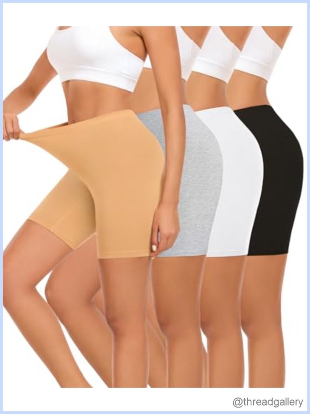 Cotton Boy Shorts Anti Chafing 8 Inch Inseam Underwear 4 Pack